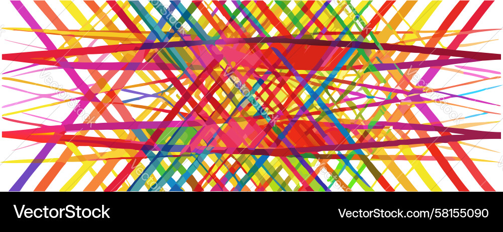 Chromatic Interlocking Lines Grid Vector Image