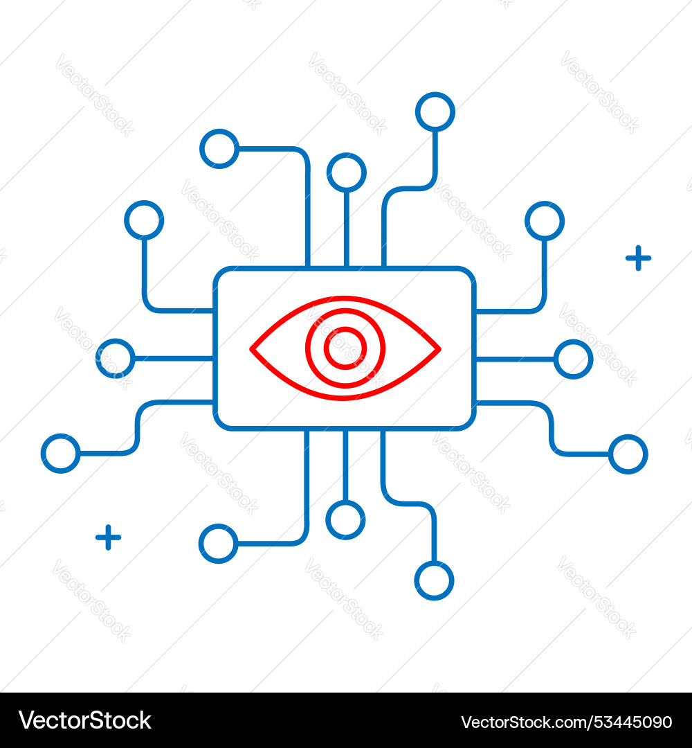 Computer vision and visual computing icon design Vector Image