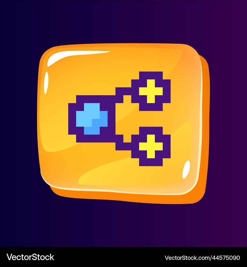 Content sharing glossy ui button with pixelated Content sharing glossy ui button with pixelated Vector Image