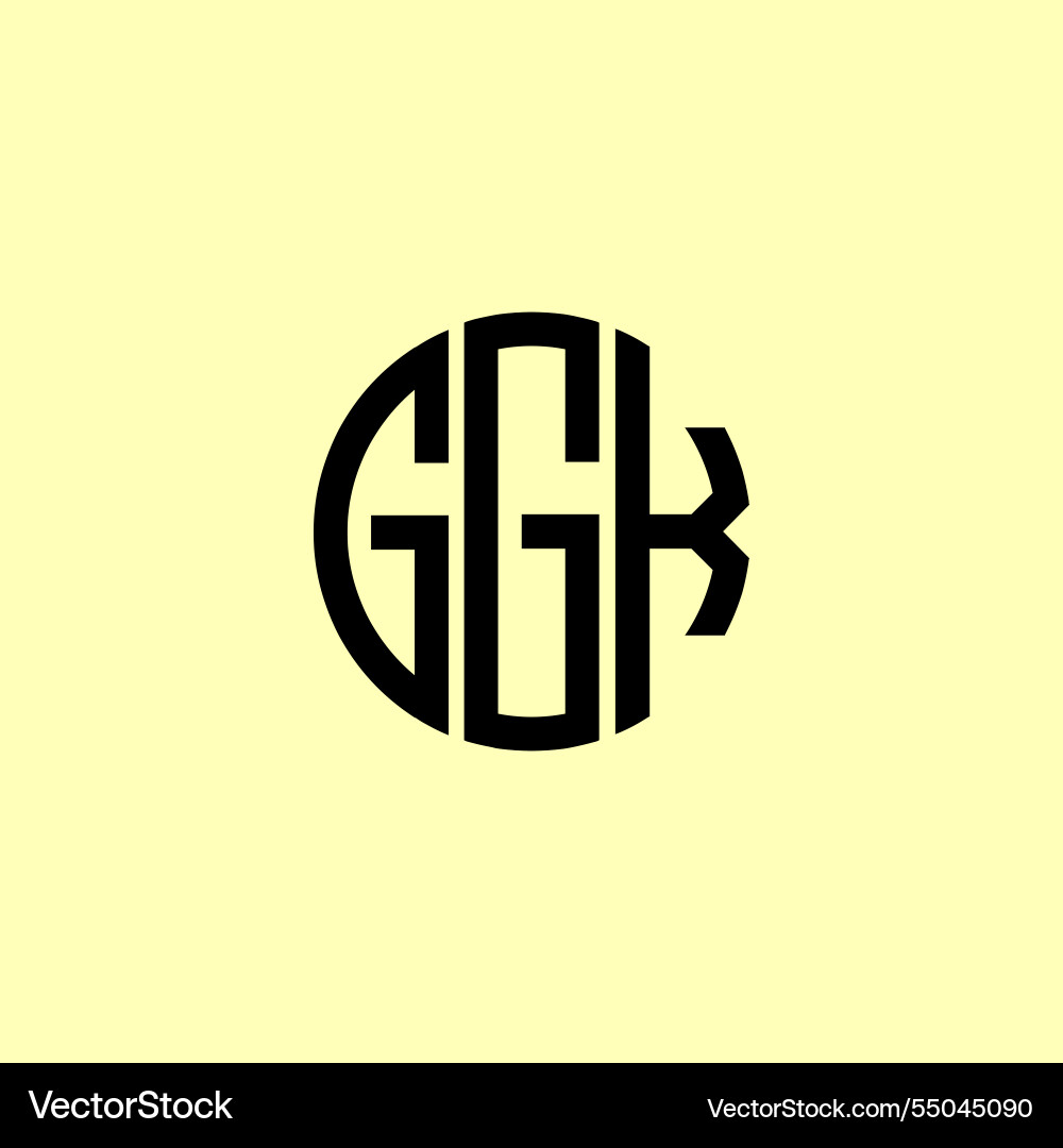 Creative rounded initial letters ggk logo Vector Image