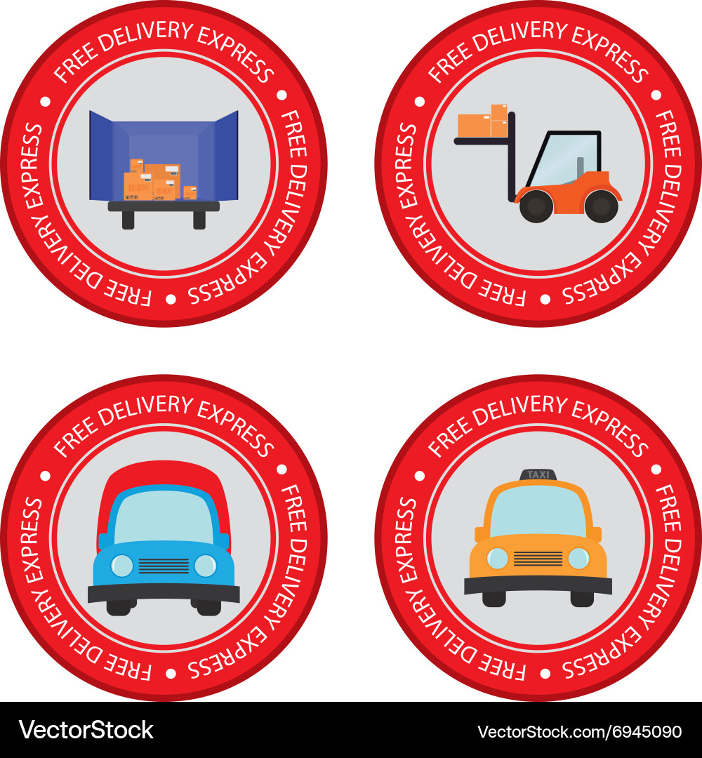 Delivery objects labels Vector Image