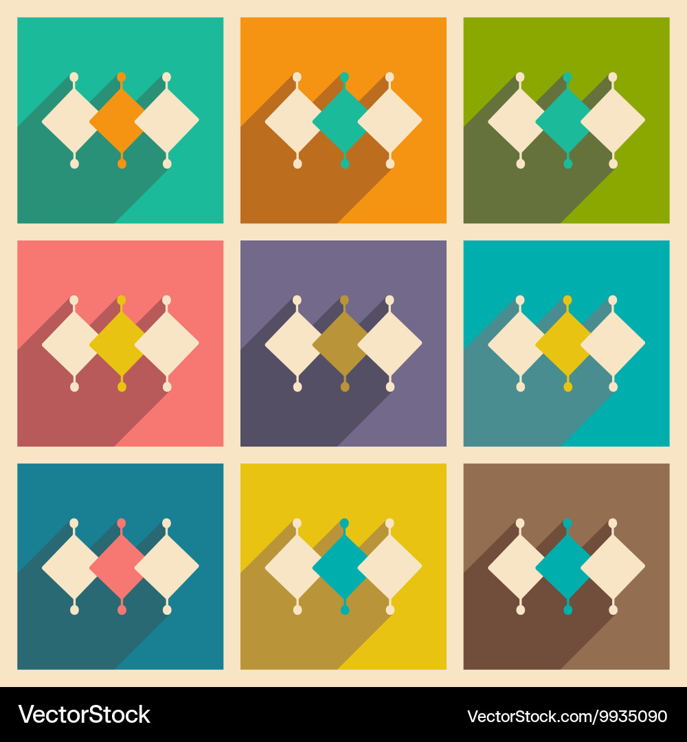 Flat with shadow concept and mobile application Vector Image