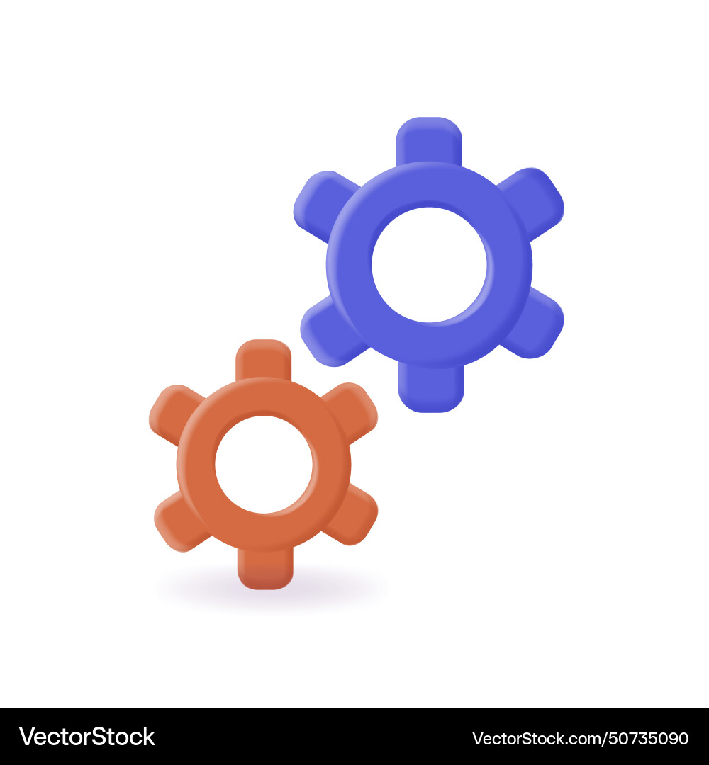 Gear icon teamwork concept technical support vector image