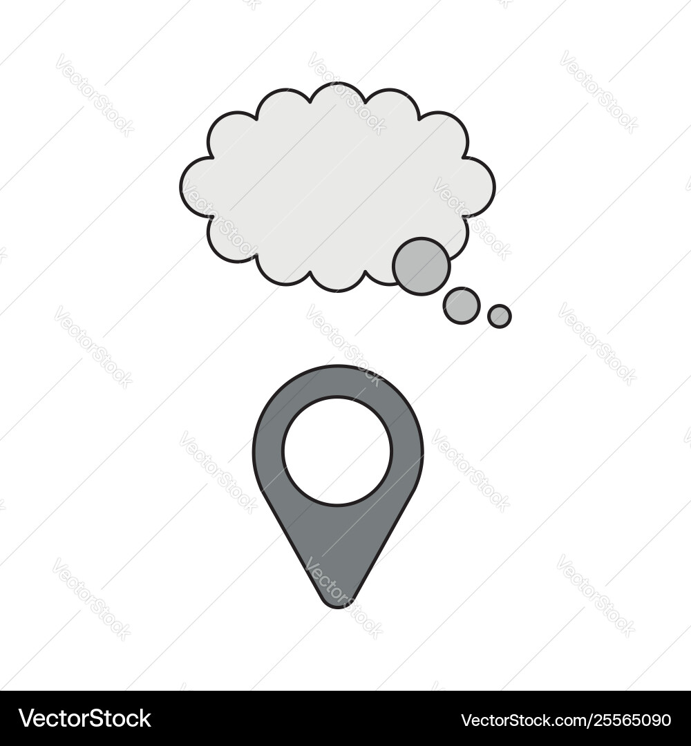 Icon concept map pointer with thought bubble Icon concept map pointer with thought bubble vector image