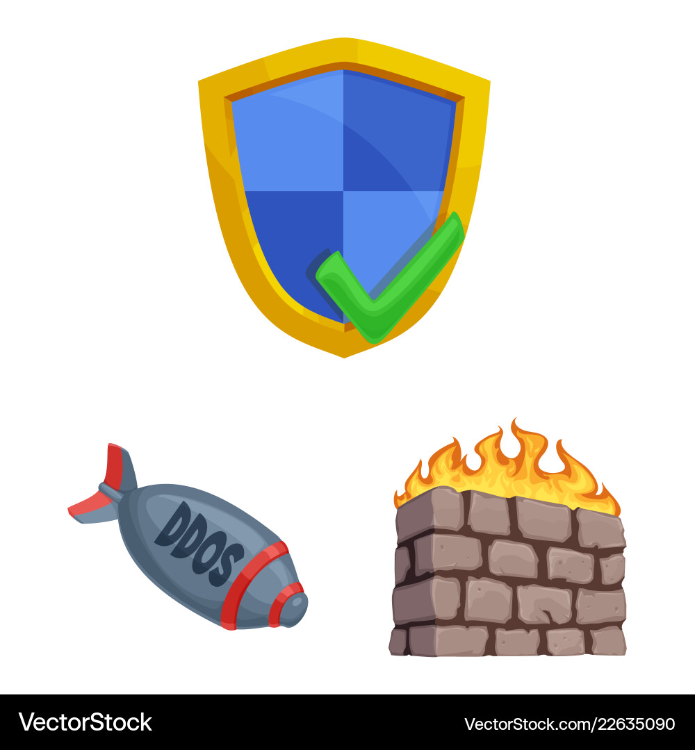 Isolated object of virus and secure symbol Isolated object of virus and secure symbol Vector Image