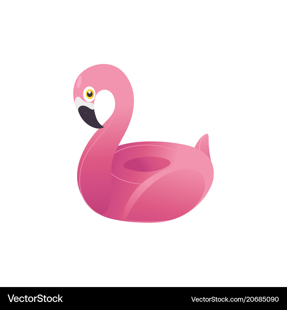 Pink Flamingo Inflatable Pool Float vector image