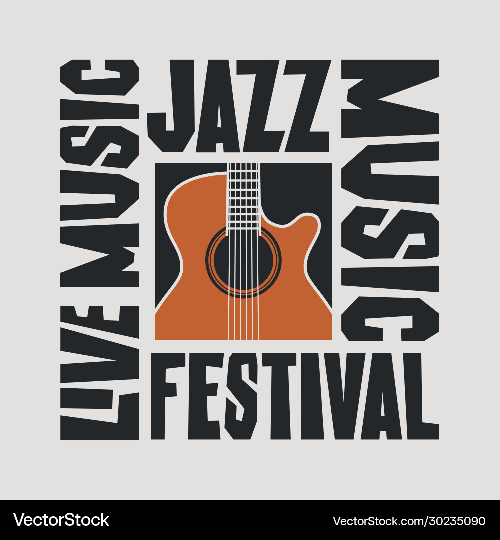 Poster jazz music festival with guitar vector image