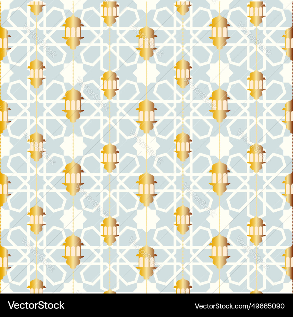 Seamless pattern with ramadan symbol icons Vector Image