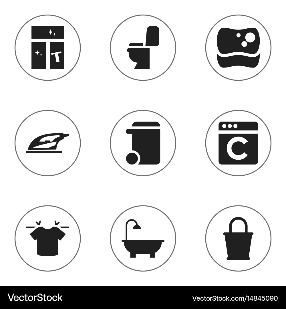Set of 9 editable cleanup icons includes symbols Vector Image