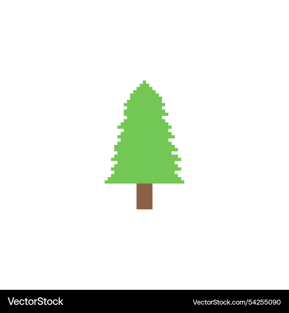 Simple pixelated tree icon minimalistic pixel art Vector Image