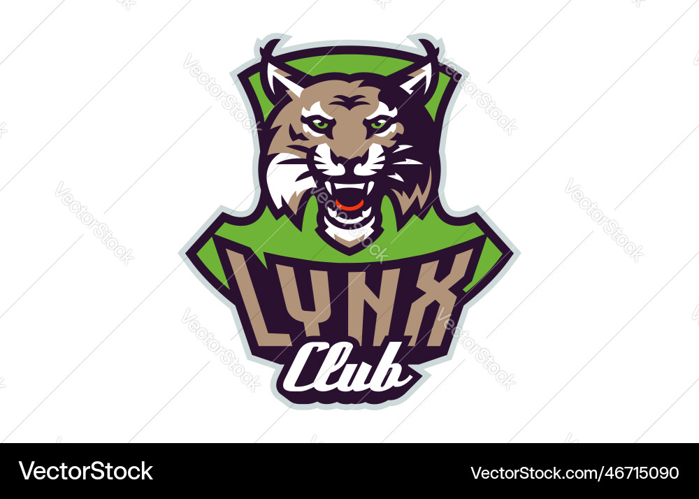 Sport-Logo mit Lynx Maskottchen bunten Sport Sport-Logo mit Lynx Maskottchen bunten Sport vektorbild