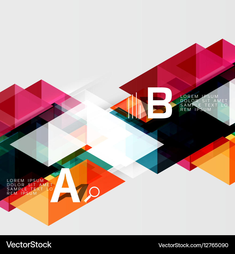Transparent overlapping triangles vector image
