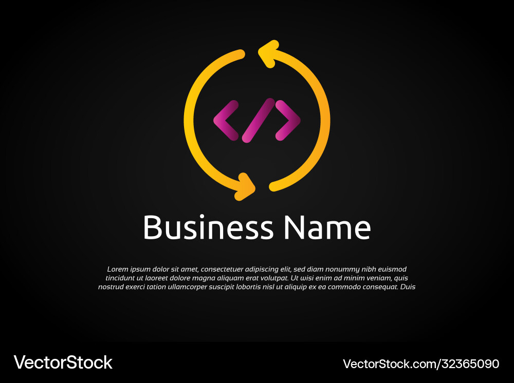 Unique colorful refresh coding logo template Vector Image