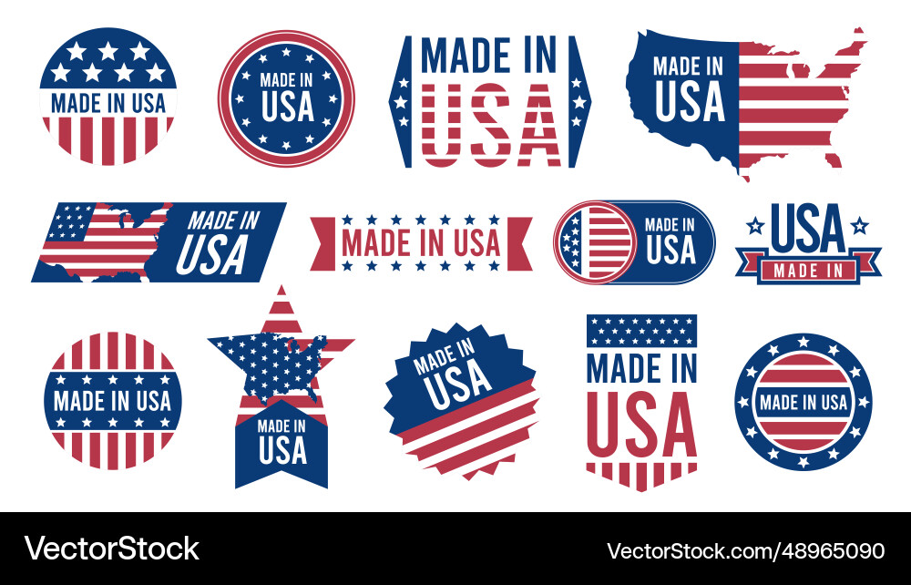 USA Patriotic Labels & Stickers vector image