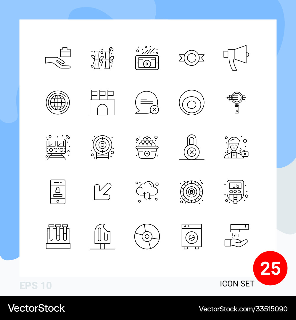 User interface pack 25 basic lines Vector Image
