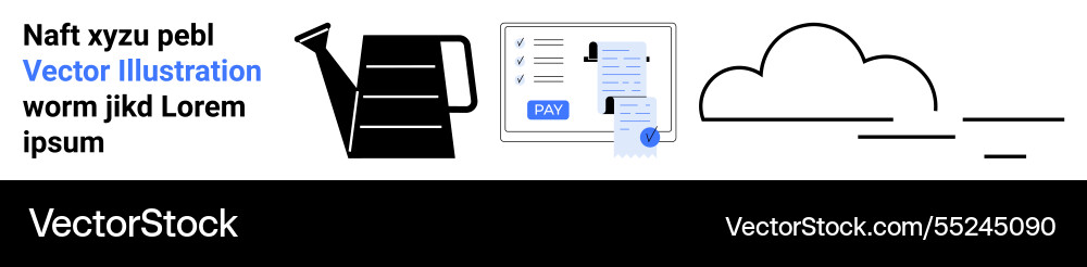 Watering can document with payment button Vector Image