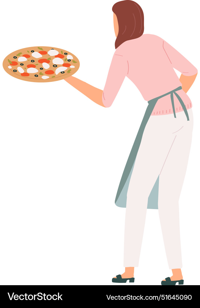 Woman wearing pink blouse white pants carrying Woman wearing pink blouse white pants carrying vector image