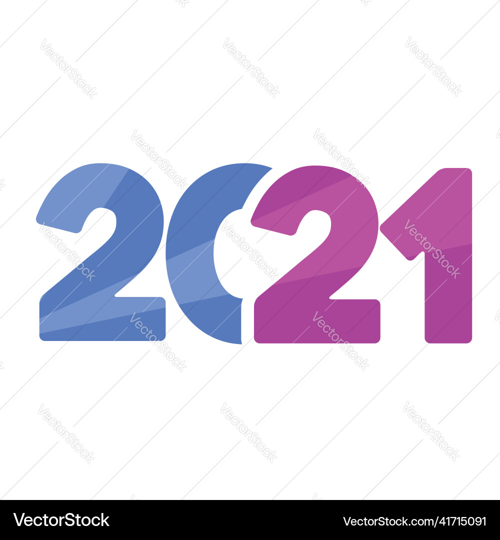 2021 text effect vector image