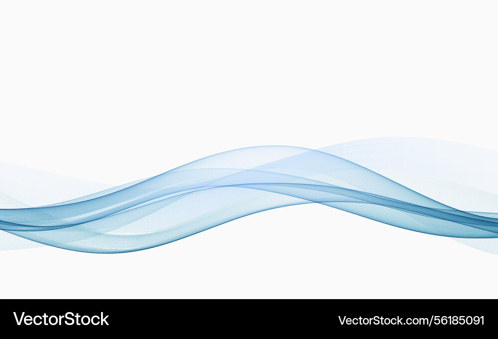 Abstract blue waves flowing smoothly across Vector Image