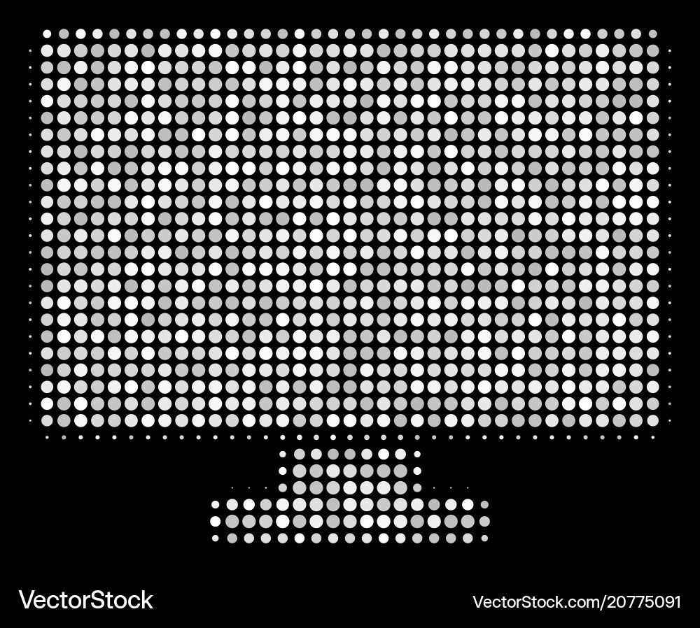 Computer display halftone icon vector image