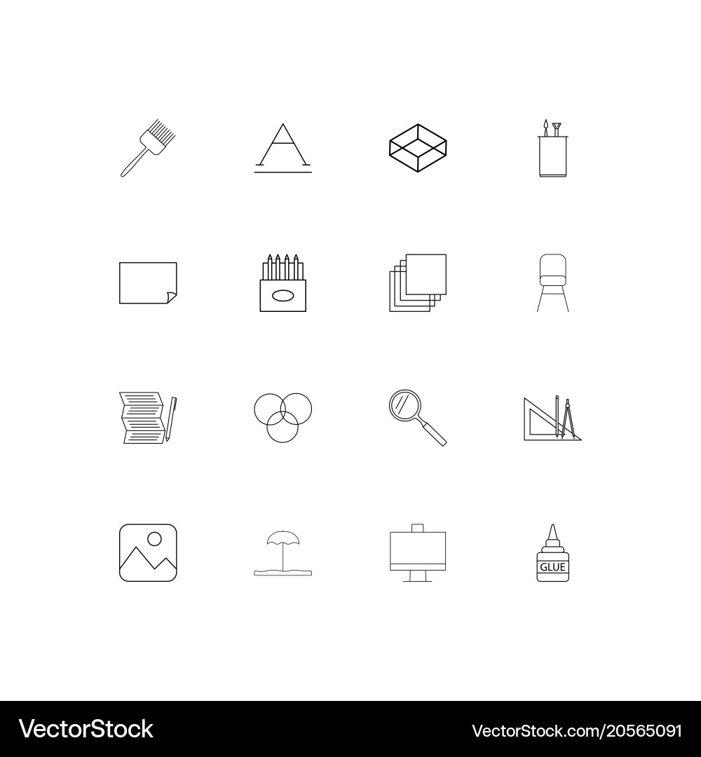 Creative process and design simple linear icons Vector Image