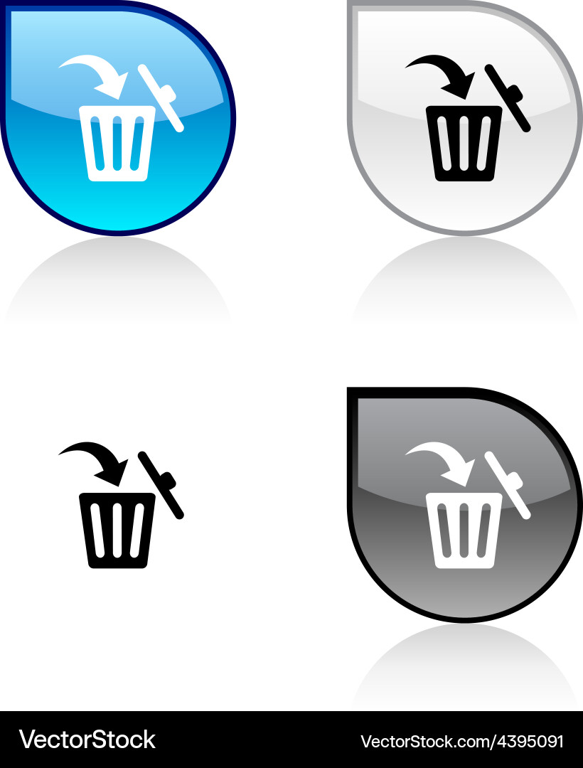 Delete button vector image