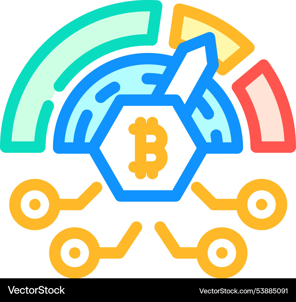 Difficulty cryptocurrency mining color icon Vector Image