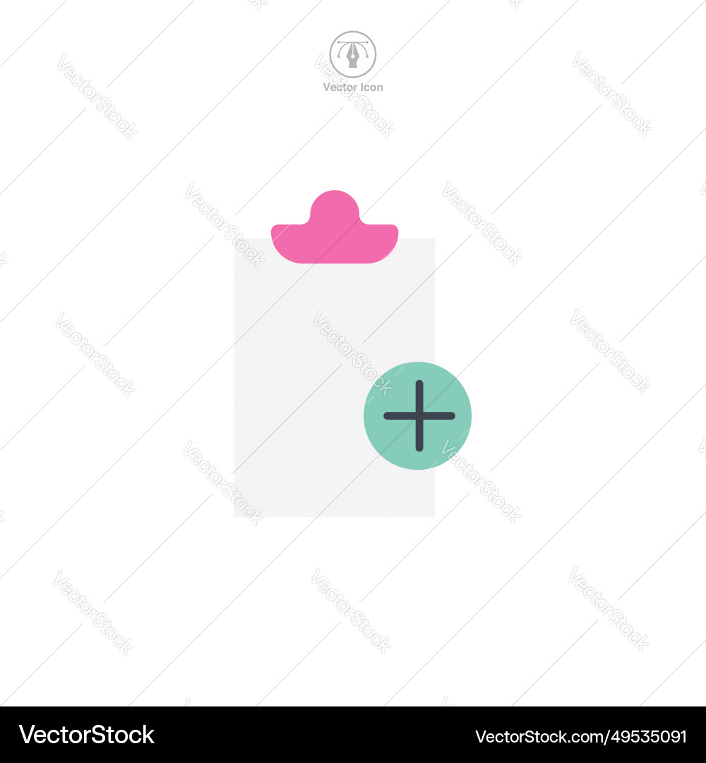 Document with plus sign add file icon Vector Image