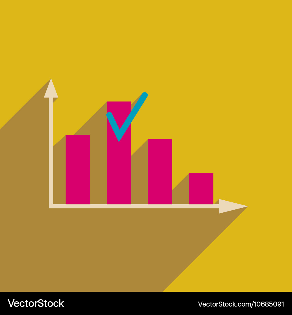 Flat web icon with long shadow graph vector image