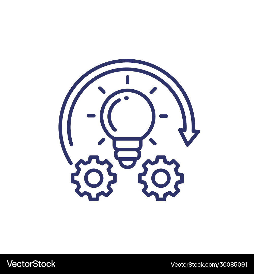 Implementation or idea execution line icon Vector Image