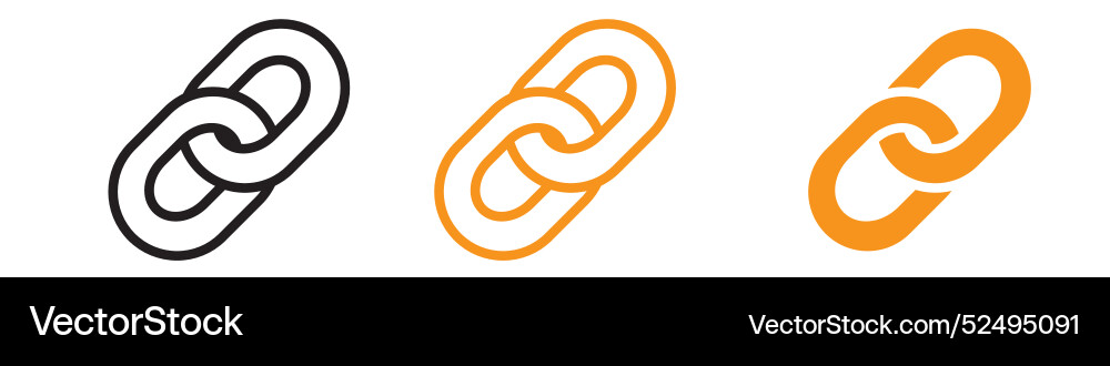 Link chain icon set connection and strength vector image
