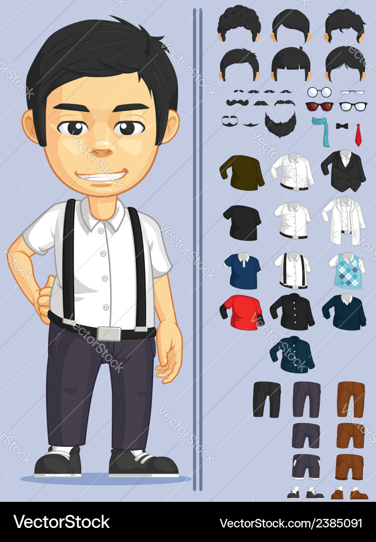 Man Character with Customizable Outfit vector image
