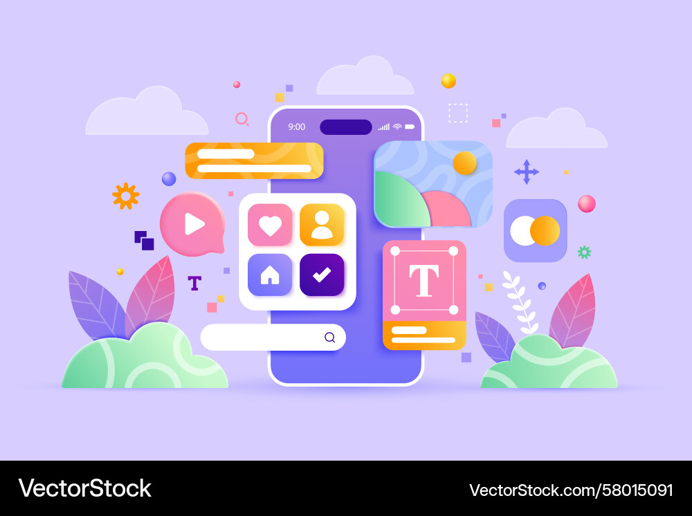 Modern App Development Concepts Vector Image