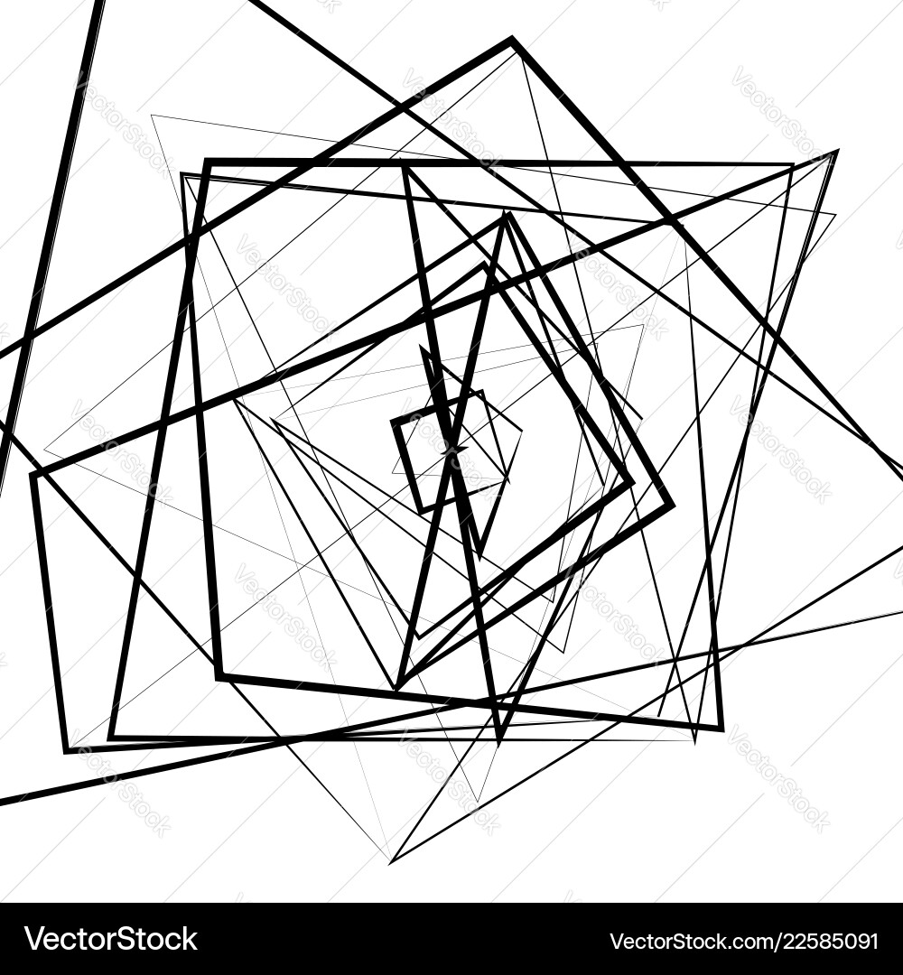 Random intersecting lines abstract monochrome Vector Image