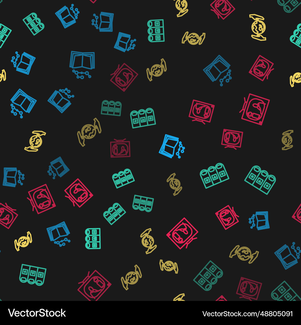 Set line open book trash in garbage cans sorted Set line open book trash in garbage cans sorted vector image