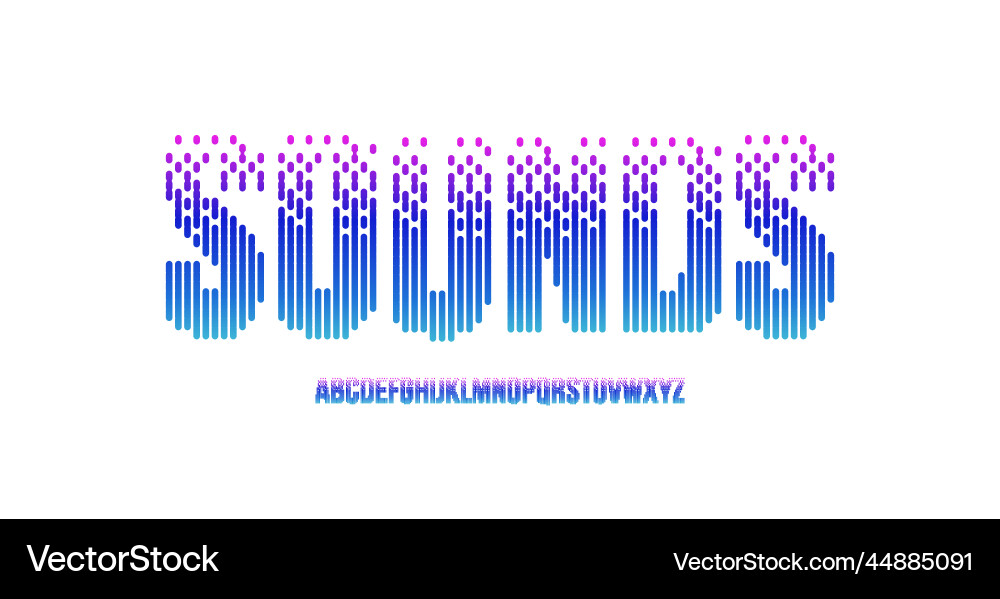 Sound Wave Equalizer Font vector image