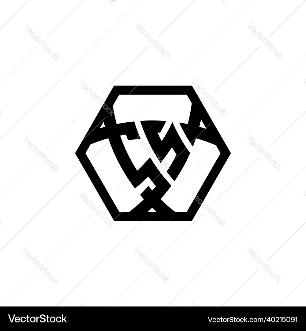 Ss logo monogram triangle shield hexagonal style Vector Image