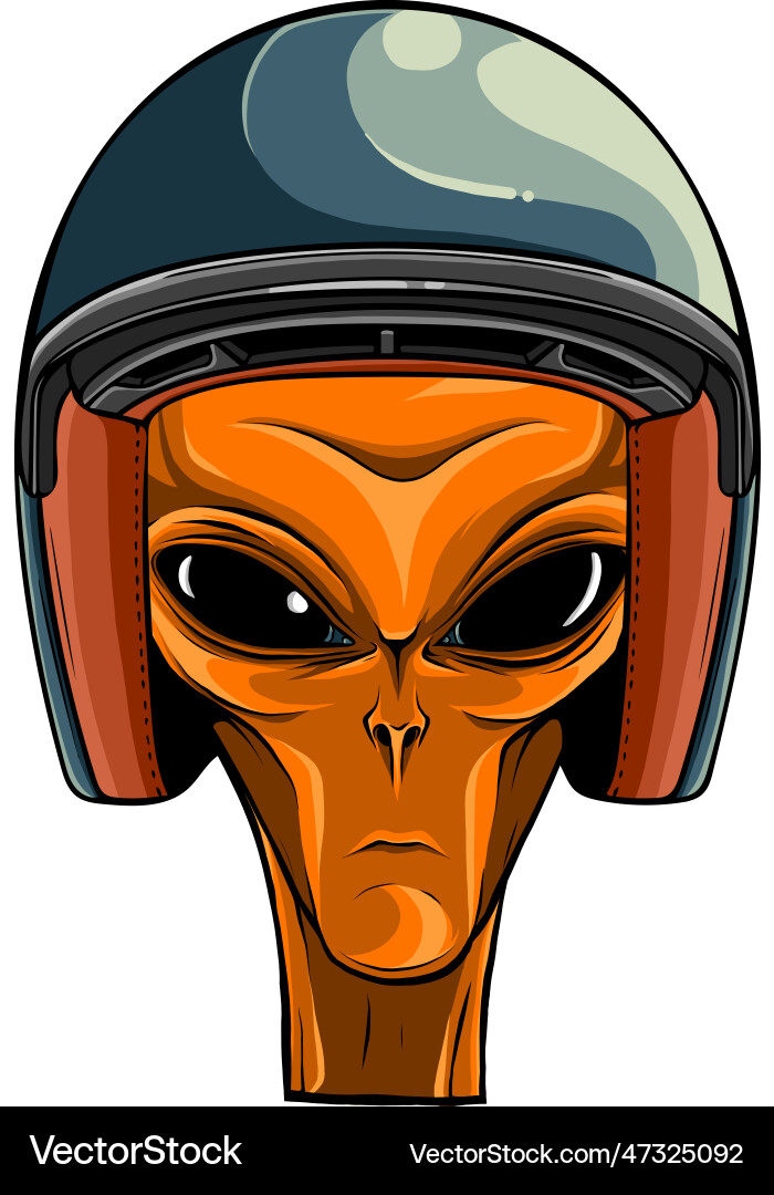 Alien head with helmet – Royalty-Free Vector | VectorStock