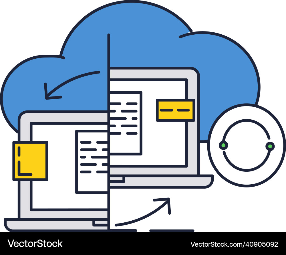 Cloud synchronize icon content data syncing vector image