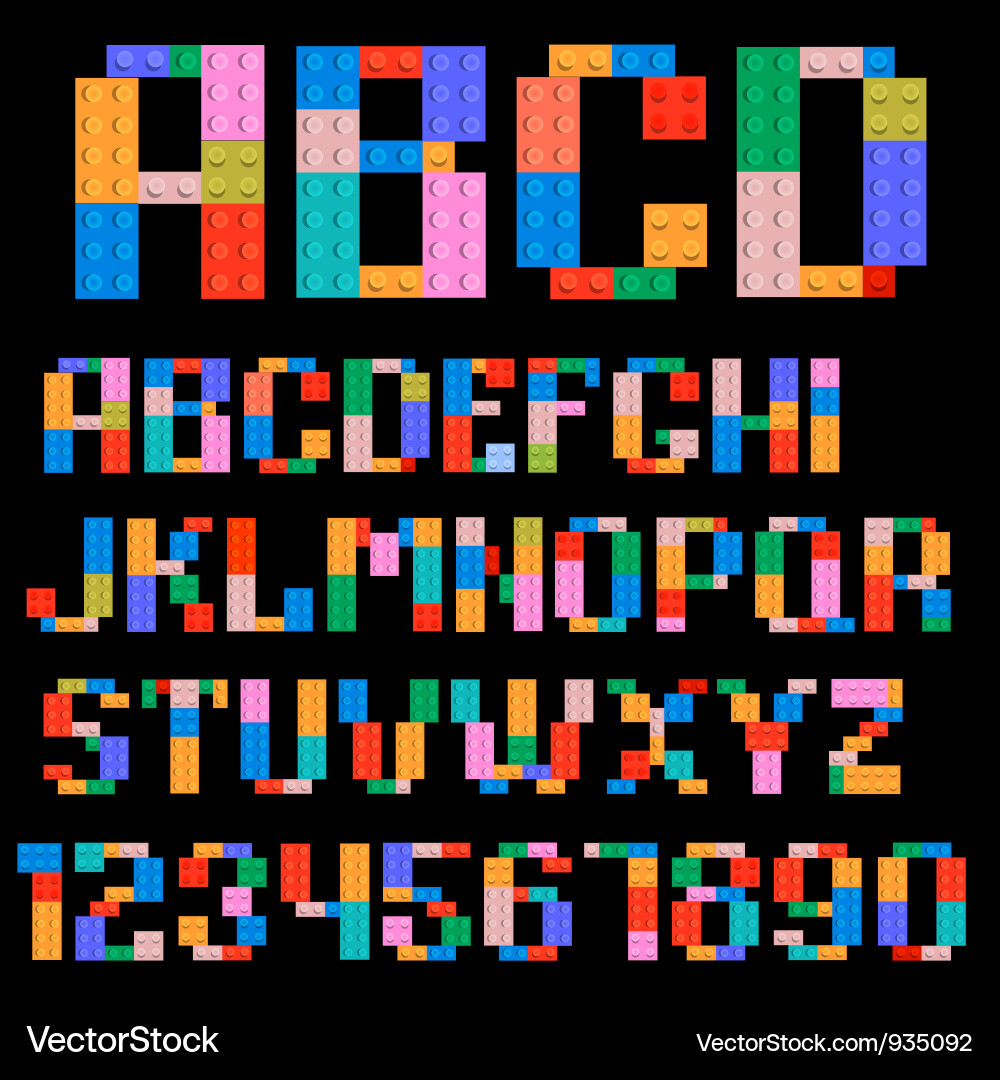 Colorful Building Blocks with Numbers and Letters vector image