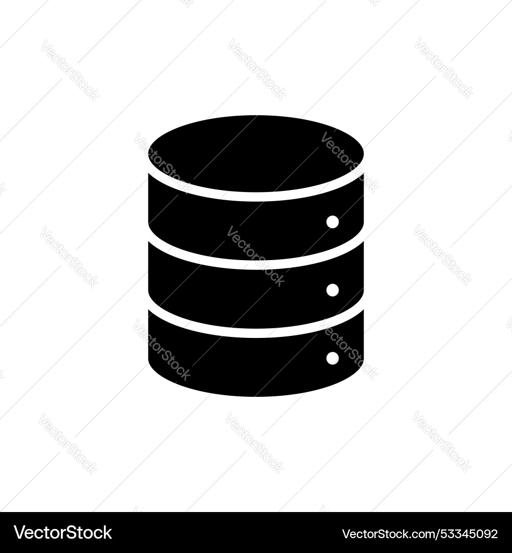 Cylinder database line icon isolated on white Cylinder database line icon isolated on white vector image