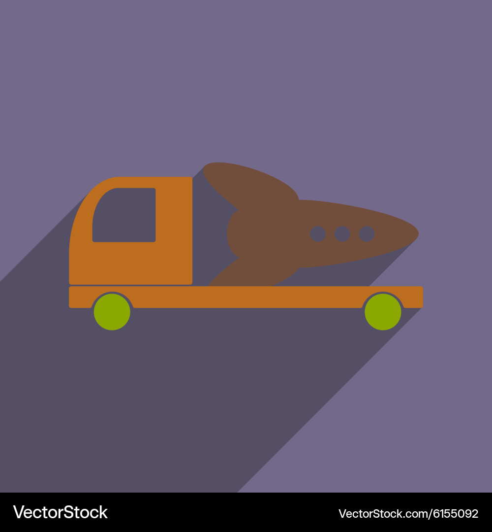 Flat with shadow icon and mobile application vector image
