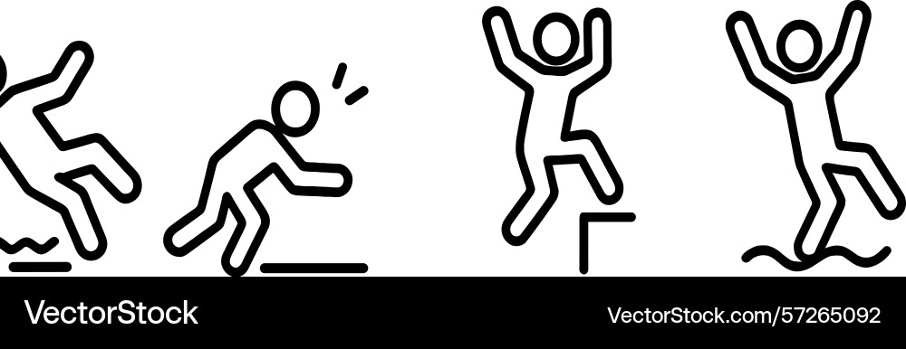 Fun sequence of stick figures jumping Fun sequence of stick figures jumping vector image