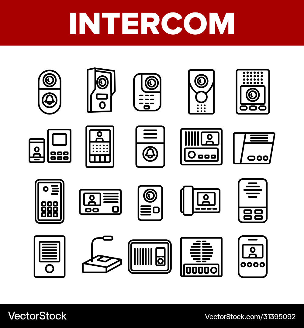 Intercom Communication Icons vector image