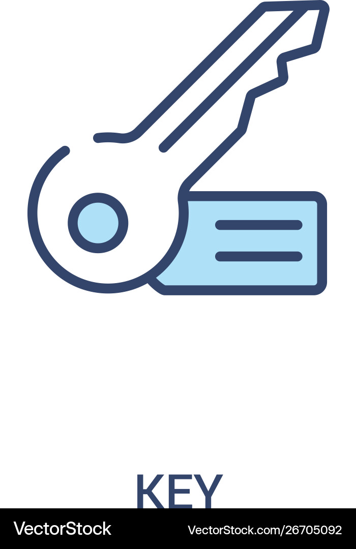 Key concept 2 colored icon simple line element Key concept 2 colored icon simple line element vector image