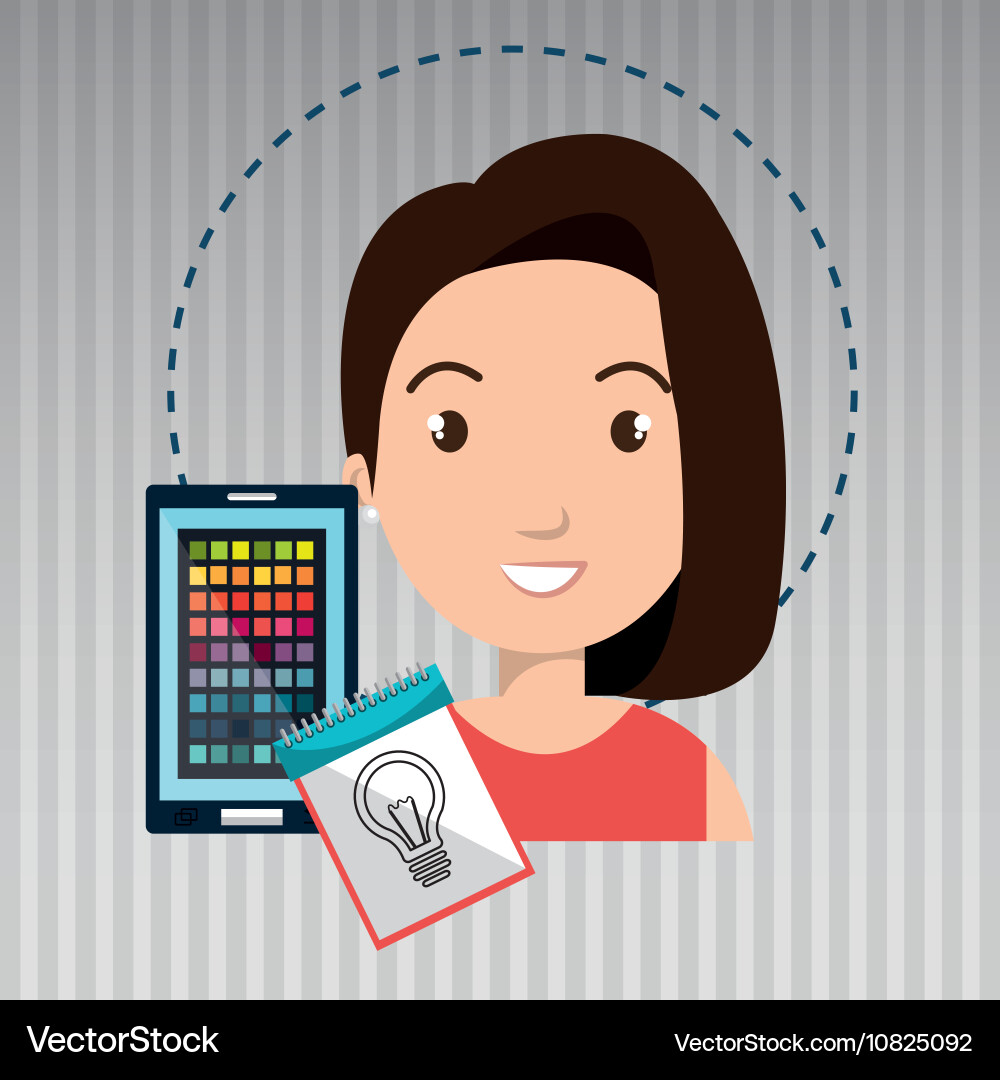 Man smartphone color chart idea vector image