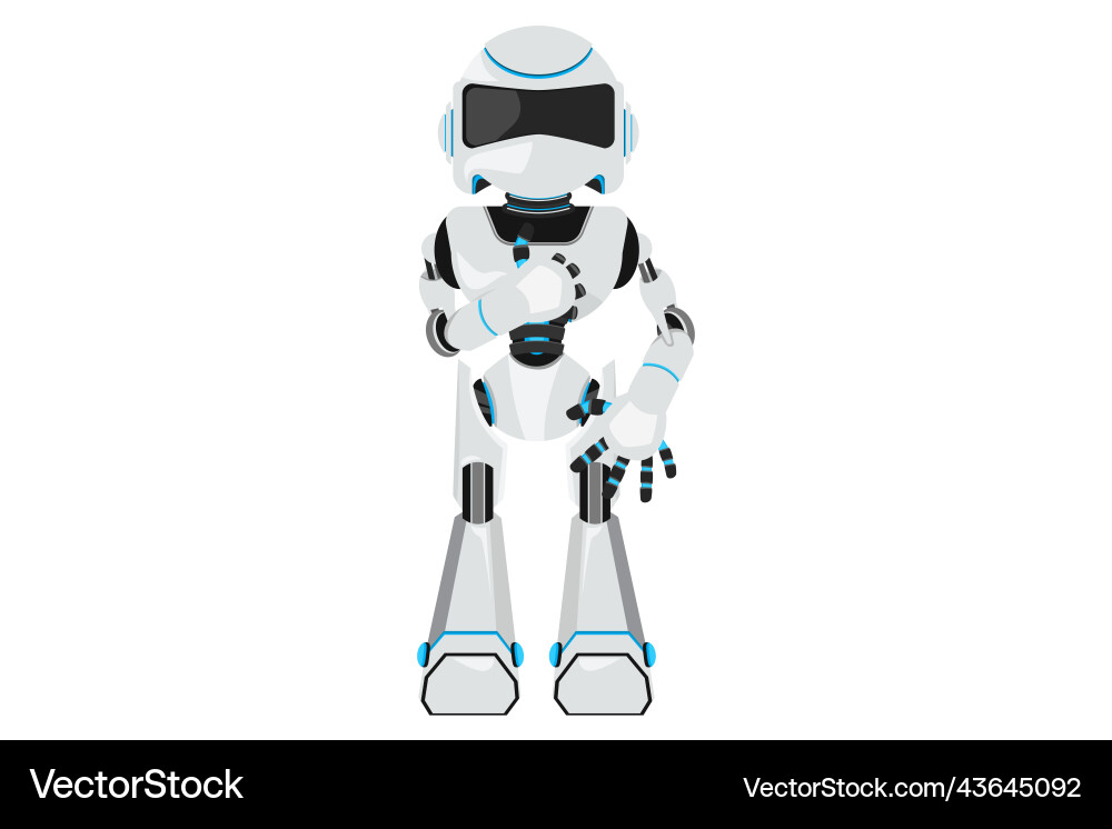 Robot with Thumb Up Gesture vector image