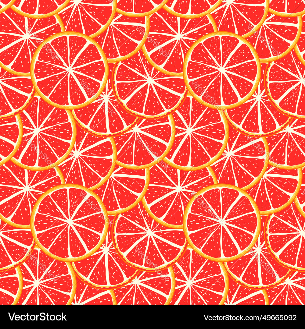 Seamless pattern grapefruit red background Seamless pattern grapefruit red background Vector Image
