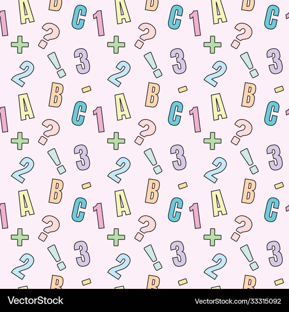Seamless repeat pattern for school vector image