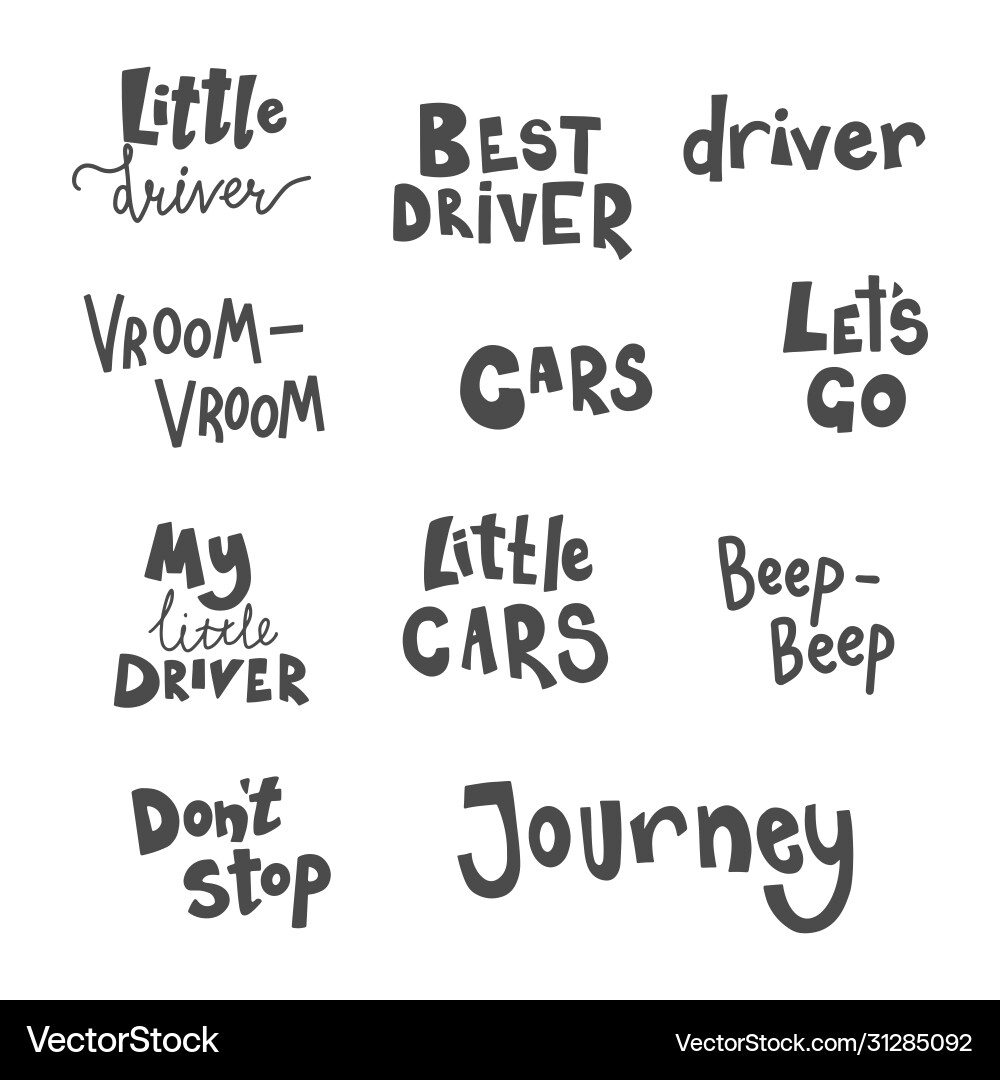 Set hand drawn childish lettering text for t Set hand drawn childish lettering text for t Vector Image